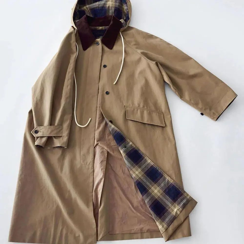 Pixie Market Tan Hooded Oversized Coat - Picture 3 of 8